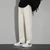 ANSZKTN Heavyweight Cotton Belted Men Straight Leg Long Loose and Wide Leg Wide-Foot Dragging Ground Pants
