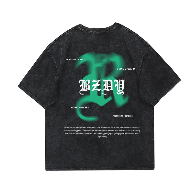 YUDI in Stock T-shirt Ringer 100% Cotton Oversized Streetwear Silk Screen Printing Logo Trendy Brand Men T Shirt
