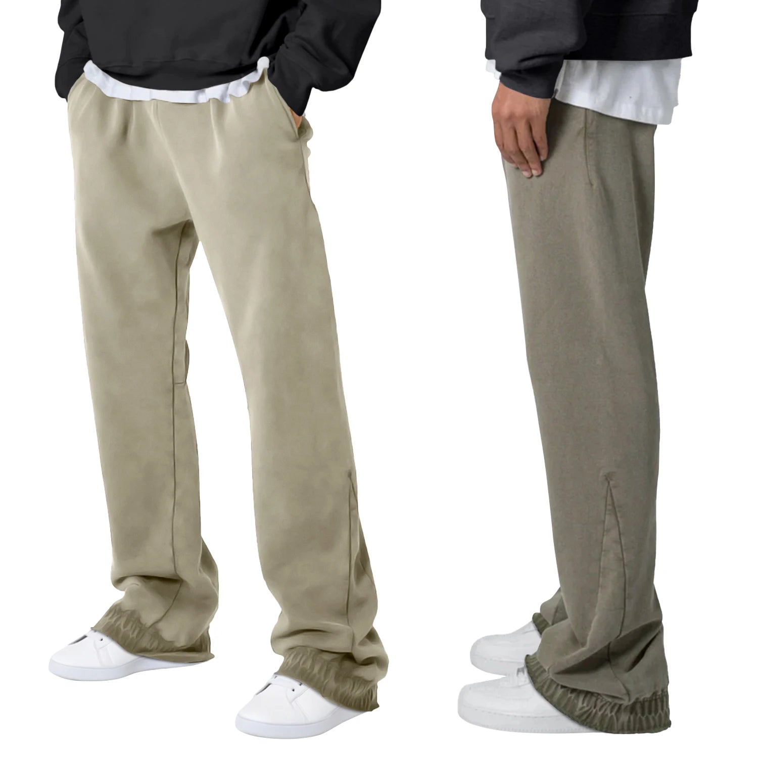 Gingtto Wholesale Casual Streetwear Men in Stock Fashion High Quality Flare Stacked Pants Men