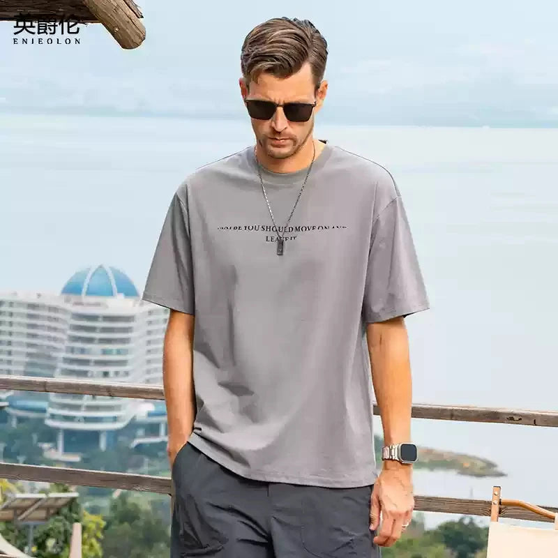ZZH YF594 Men's Summer T-shirt Soft, Skin Friendly, Comfortable, Breathable, Home Casual