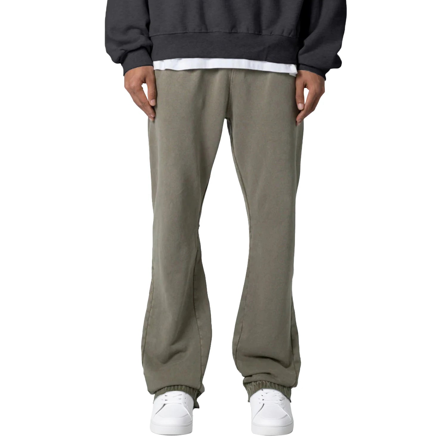 Gingtto Wholesale Casual Streetwear Men in Stock Fashion High Quality Flare Stacked Pants Men