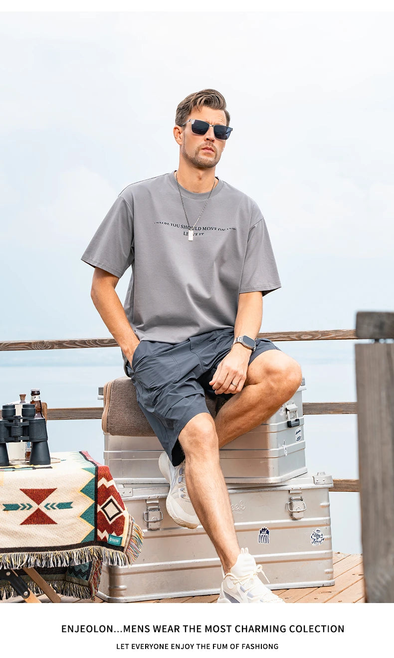 ZZH YF594 Men's Summer T-shirt Soft, Skin Friendly, Comfortable, Breathable, Home Casual