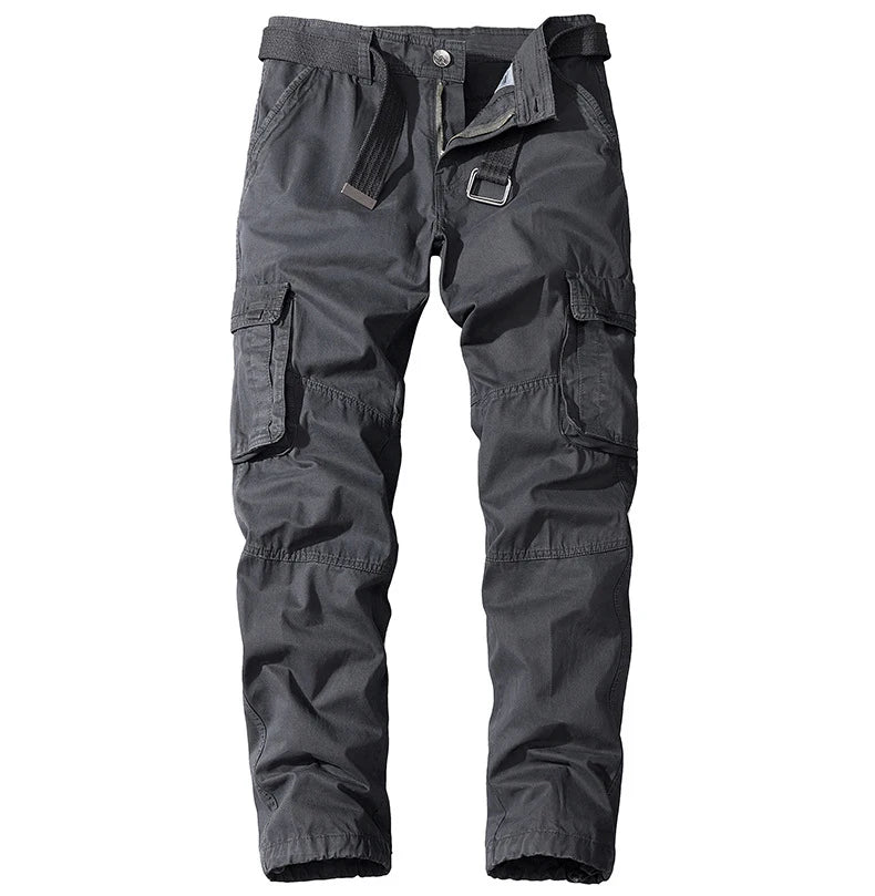 New Casual Straight Fit Cargo Pants for Man Cotton Relaxed Fit Cargo Pants Multi Pockets Outfit Regular Cargo Trousers Men