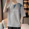 ANSZKTN New Summer Men Loose Clothing Student Short Sleeve T-shirt Pure Cotton Ice Silk Top Round Neck Half Sleeve T-shirt