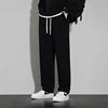ANSZKTN Heavyweight Cotton Belted Men Straight Leg Long Loose and Wide Leg Wide-Foot Dragging Ground Pants