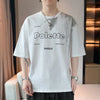ANSZKTN New Summer Men Loose Clothing Student Short Sleeve T-shirt Pure Cotton Ice Silk Top Round Neck Half Sleeve T-shirt