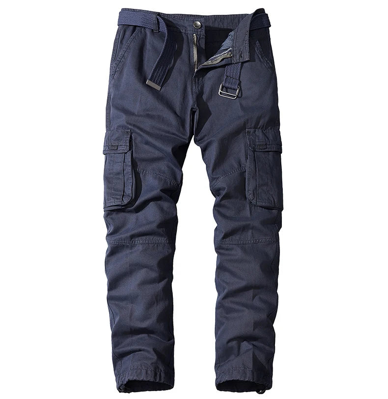 New Casual Straight Fit Cargo Pants for Man Cotton Relaxed Fit Cargo Pants Multi Pockets Outfit Regular Cargo Trousers Men