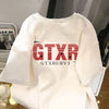 American Retro T-shirt 100% Cotton White European American High Street Loose Male and Female Couple Short-sleeved T-shirt