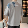 ANSZKTN New Summer Men Loose Clothing Student Short Sleeve T-shirt Pure Cotton Ice Silk Top Round Neck Half Sleeve T-shirt