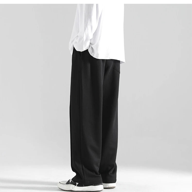 OEM Manufacturer High Quality Custom Logo Loose Blank Track Pants Drawstring Men Stacked Sweat Pants Man Jogger Pant