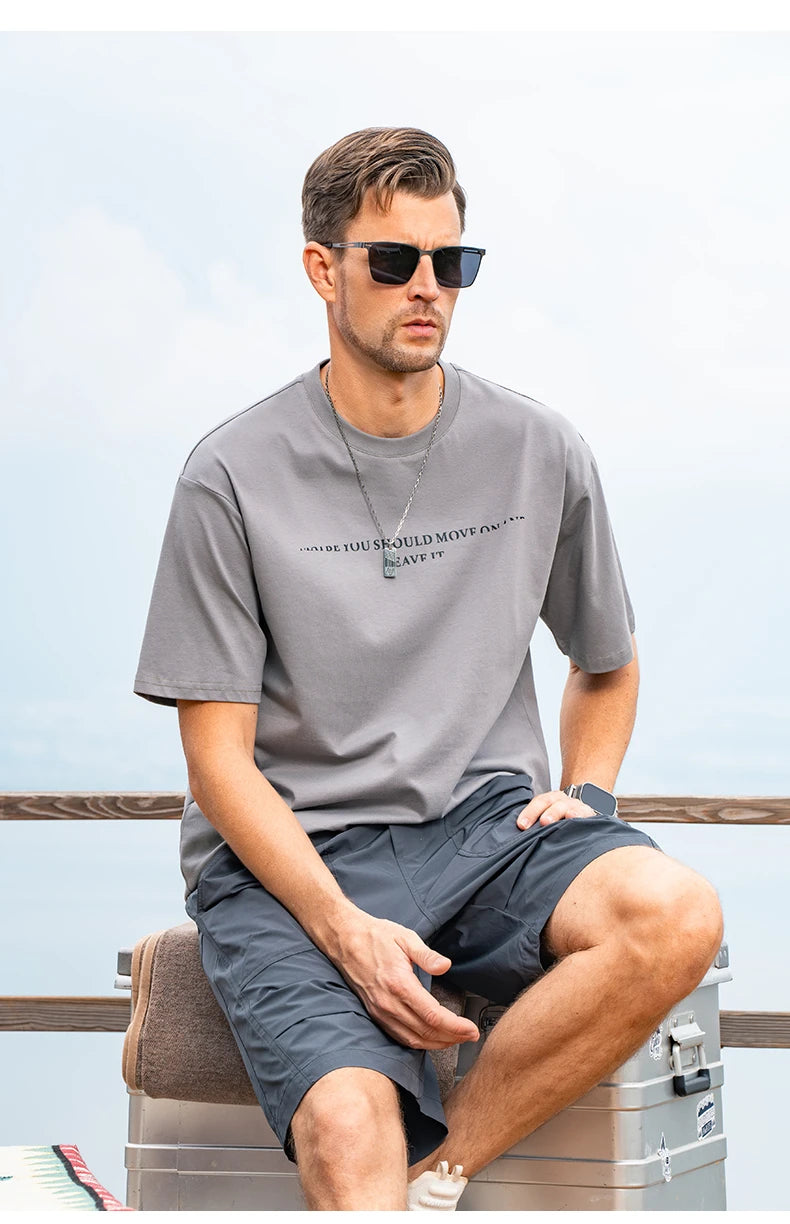 ZZH YF594 Men's Summer T-shirt Soft, Skin Friendly, Comfortable, Breathable, Home Casual