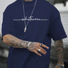 Summer men's 100% pure   sports and casual loose fit plus size letter printed comfortable round neck short sleeved T-shirt