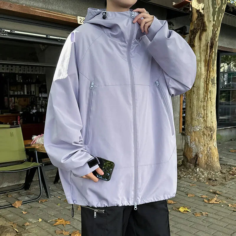 Hooded jacket man Spring zipper Windbreaker