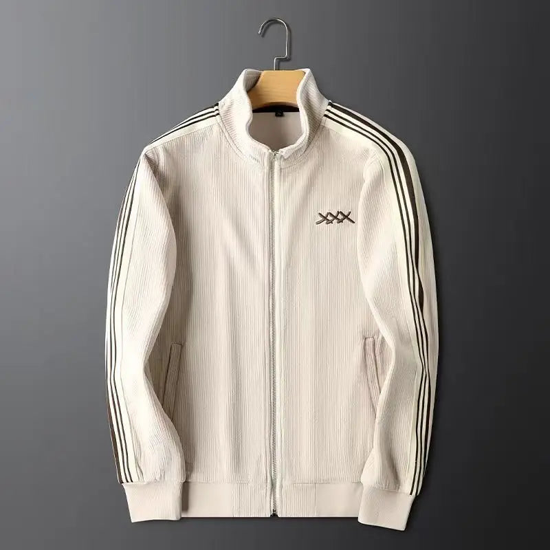 Autumn Winter warm sports Men Sets suit for men zipper stand-up collar cardigan jacket straight leg sweatpants two-piece set