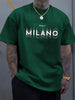Summer men's comfortable round neck short-sleeved casual T-shirt Italian Milan print pattern
