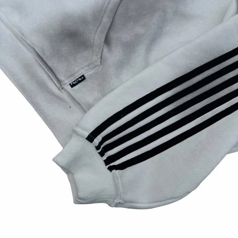 HCW Striped Zipper Hoodie Sweatpants Two Piece Set Y2K Sportswear Mens Letter Stripe Embroidery Oversized Sweatshirt Pants Set