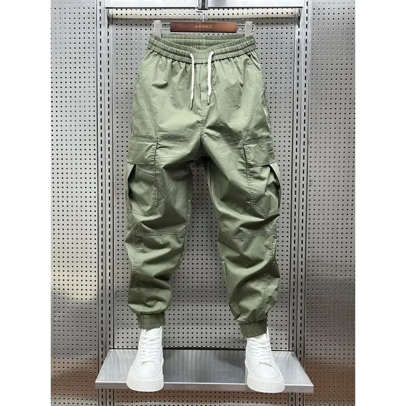 Summer Thin Outdoor Elastic Waist 2022 Overalls Cargo Men's Fashion Relaxed Casual Leg Track Autumn Youth Khaki Harem Pants