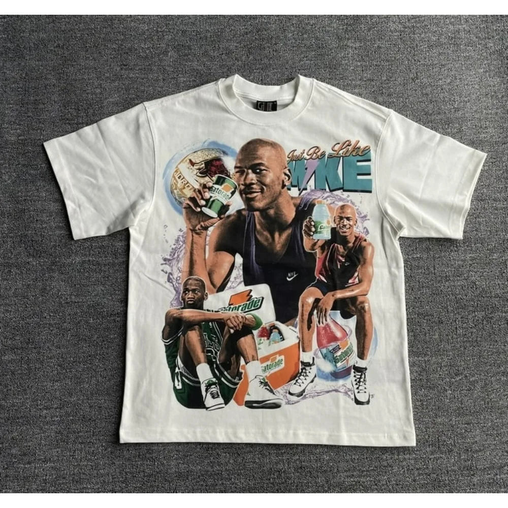 Men's Y2K T-Shirt Basketball Graphic Street Hip Hop Goth Summer Y2K Print Harajuku Short Sleeve Cotton Top Oversized T-Shirt Top
