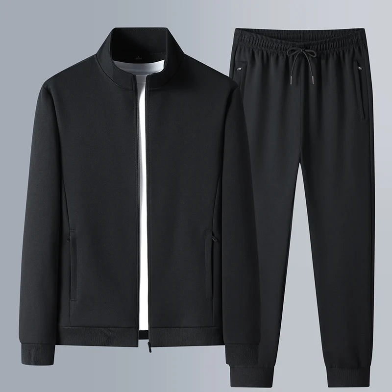 Men Set Large Size Fashion New Autumn Spring Suit Sweatshirt Sweatpants Male Tracksuit Jacket+pants Running Jogging Men's Set