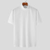 Tight T-shirt Casual Streetwear Textured High-neck Solid