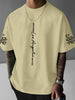 The 2025 summer new men's T-shirt is a casual fashionable and creative line letter print round-neck T-shirt with polyester men