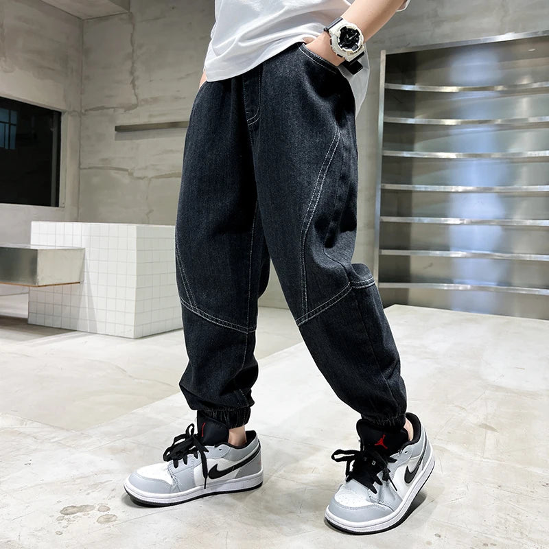 Big boy jeans, children's clothing, casual fashion, cool children's pants, boys' pants, boys' Baggy summer clothing, teenagers