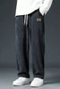 new style Men's corduroy loose European size hanging multi-functional casual straight leg pants, suitable for daily travel