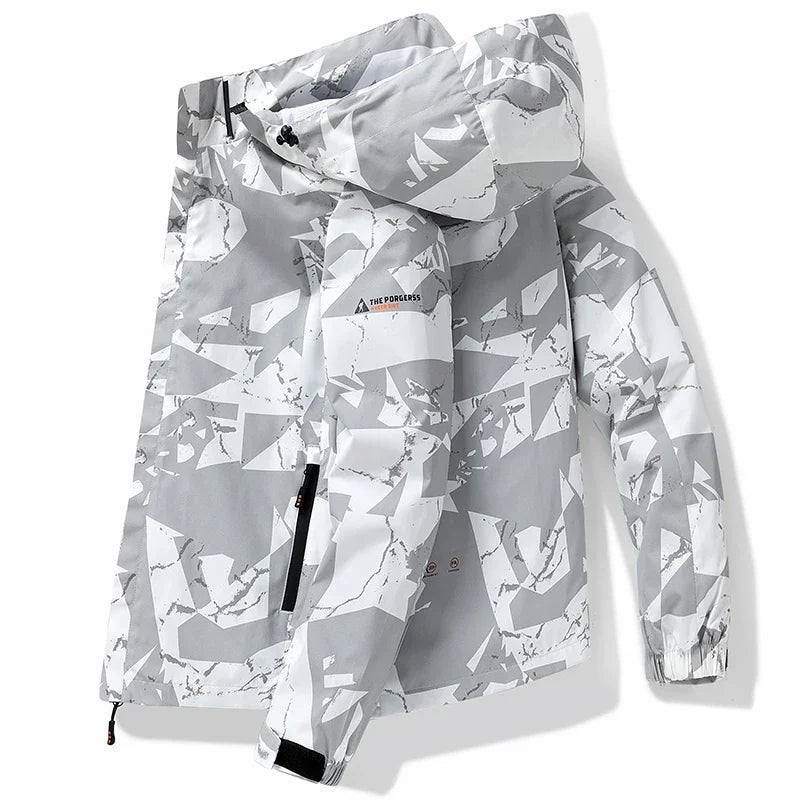 Spring Men's Windbreaker Loose Waterproof Hooded Coat Outdoor Leisure  Jacket Men's