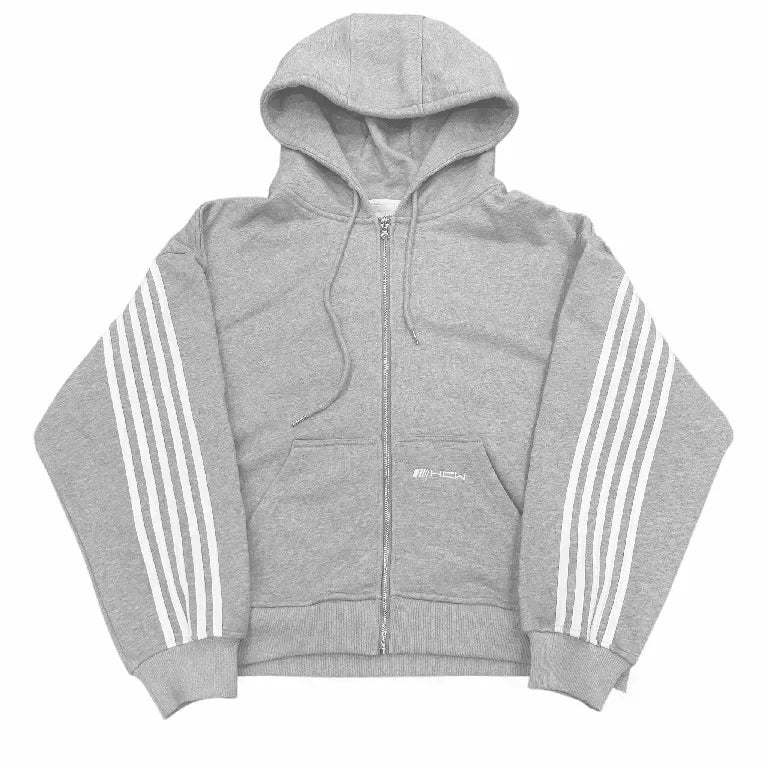 HCW Striped Zipper Hoodie Sweatpants Two Piece Set Y2K Sportswear Mens Letter Stripe Embroidery Oversized Sweatshirt Pants Set