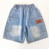 IENENS Summer Kids Shorts Young Boys loose Denim Pants Children Straight Washed Jeans Shorts Fit 12-13 Years