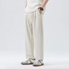 Spring Summer Casual Pant Men Elastic Waist Loose Casual Wide Leg Ankle-length Suit Pant Man Vintage Baggy Pants Trousers