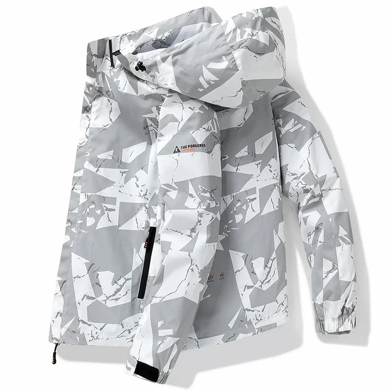 Hooded Hiking Jacket Men Outdoor Bomber Jackets Waterproof Windbreaker Coats