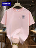 Men's summer 100 cotton fashionable casual loose solid color multi-color optional sports round neck short sleeved T-shirt top