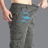 Large Pocket Loose Overalls Men's Outdoor Sports Jogging Tactical Pants Elastic Waist Pure Cotton Casual Work Pants