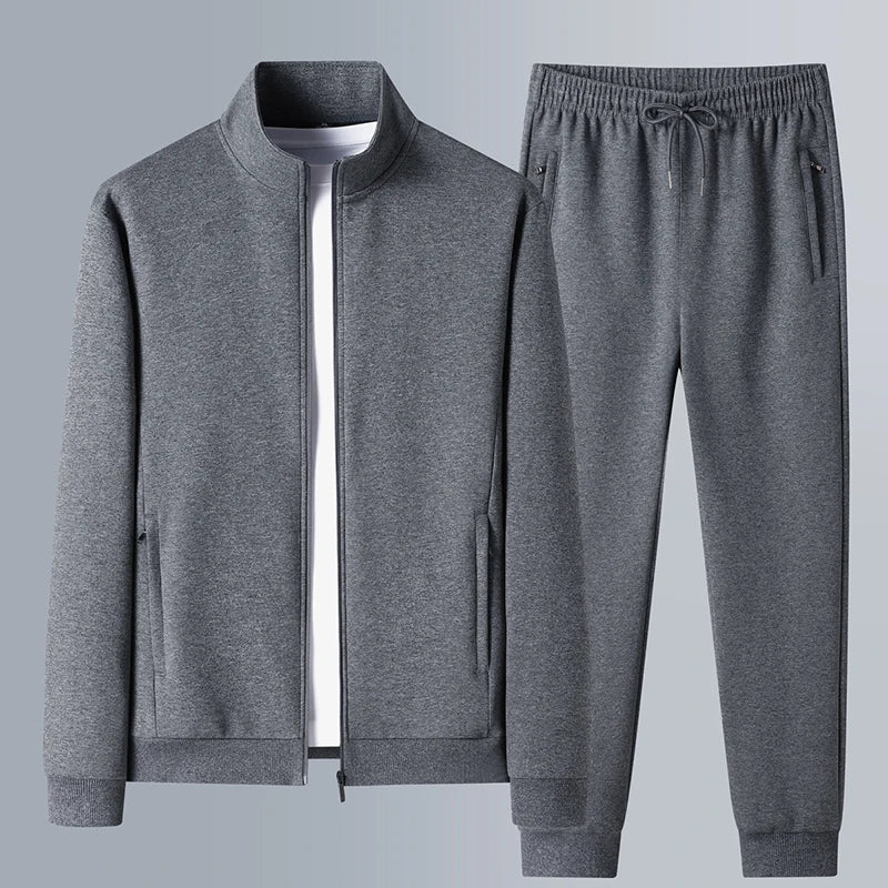 Men Set Large Size Fashion New Autumn Spring Suit Sweatshirt Sweatpants Male Tracksuit Jacket+pants Running Jogging Men's Set
