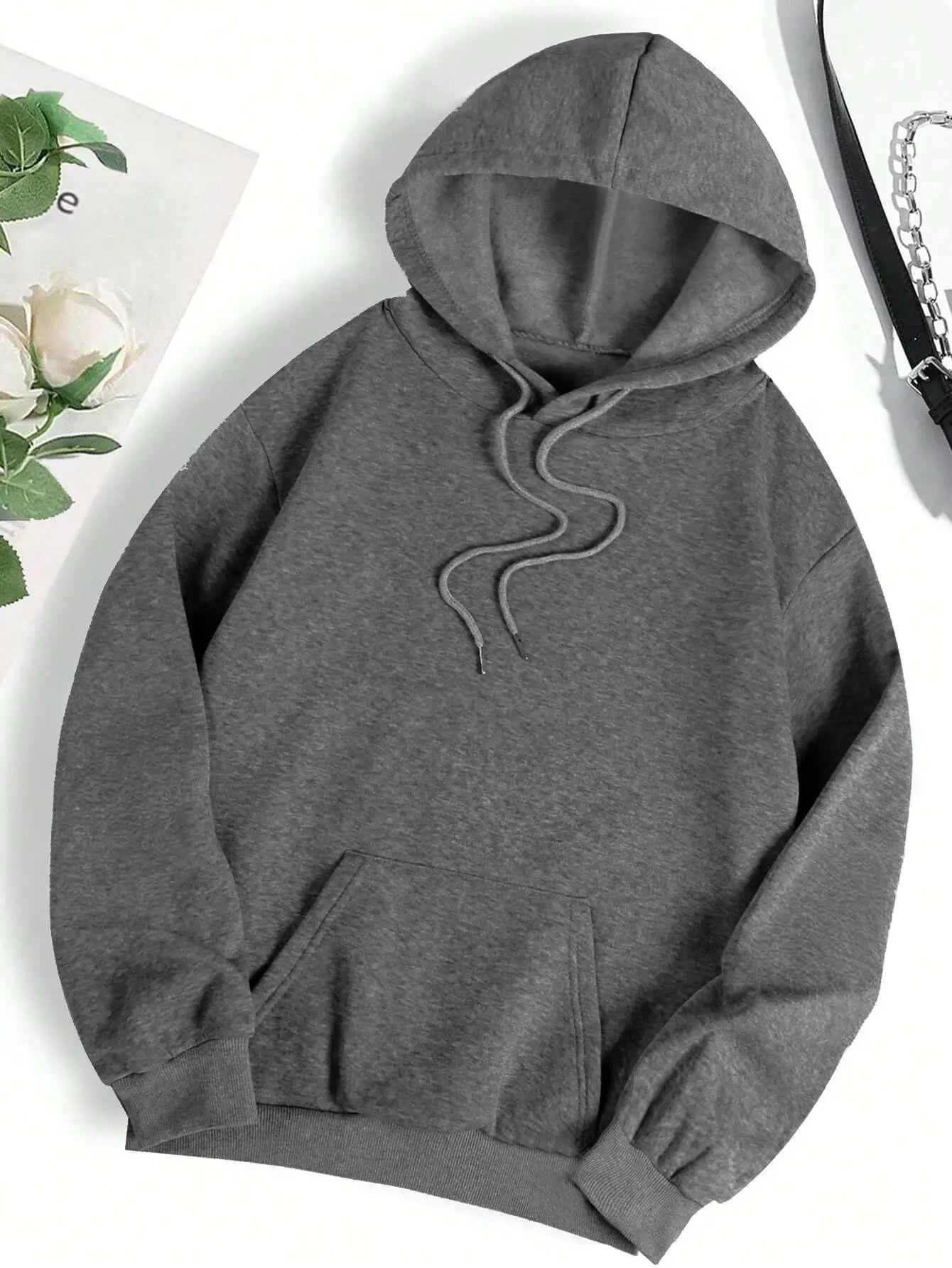 Men's Fashion Creative Basics Pullover Sweatshirt, Casual Sports Commuter All-Match Loose Fit Round Neck Unisex Long Sleeve