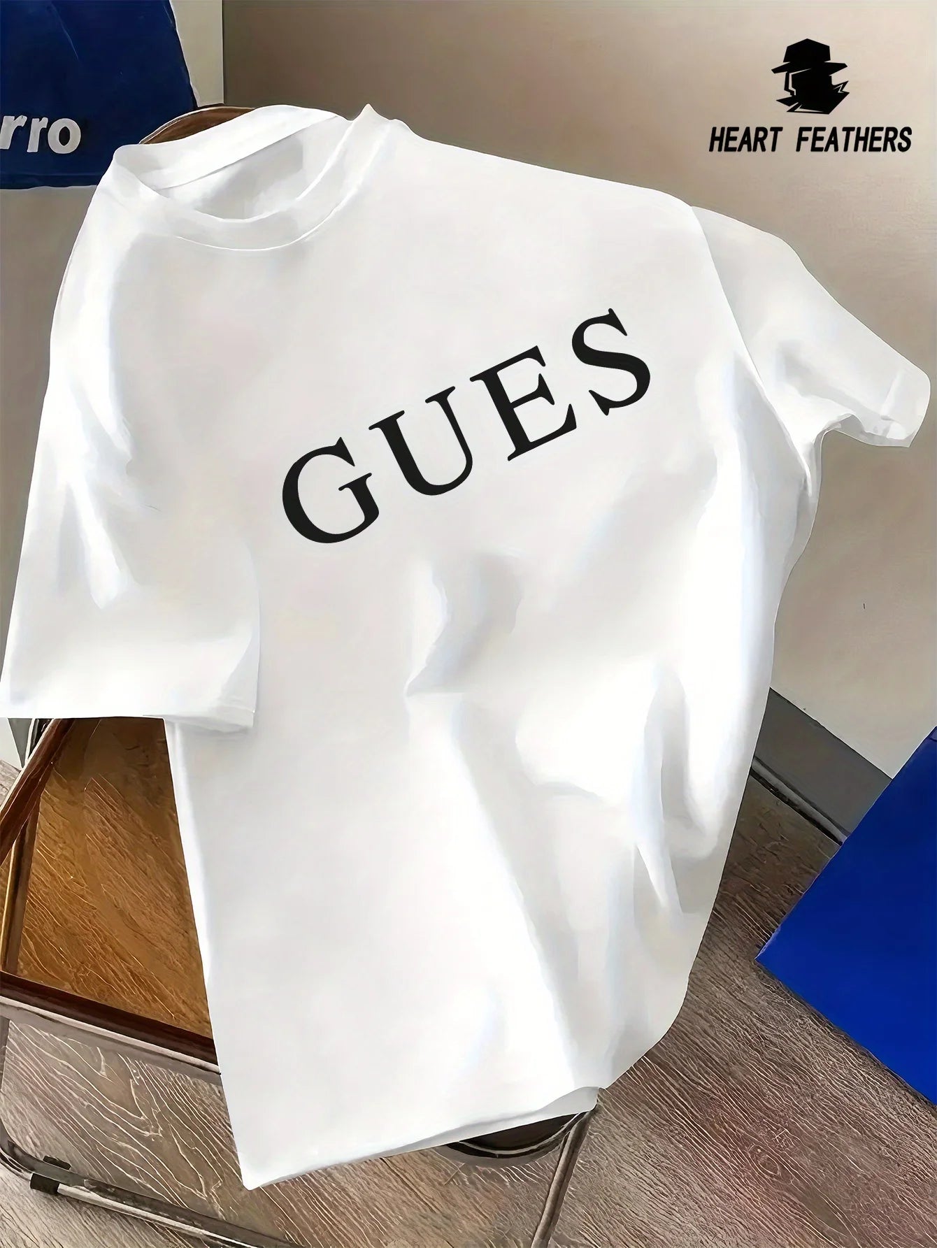 Men's Summer 100% Cotton Fashionable Casual Sports Loose Alphabet Pattern Print Round Neck Short Sleeve T-shirt Top