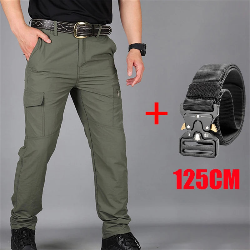 Men's Summer Tactical Cargo Pants Lightweight Casual Waterproof Trousers Casual Pants Wear-resisting Multi-pocket Outdoor Hiking