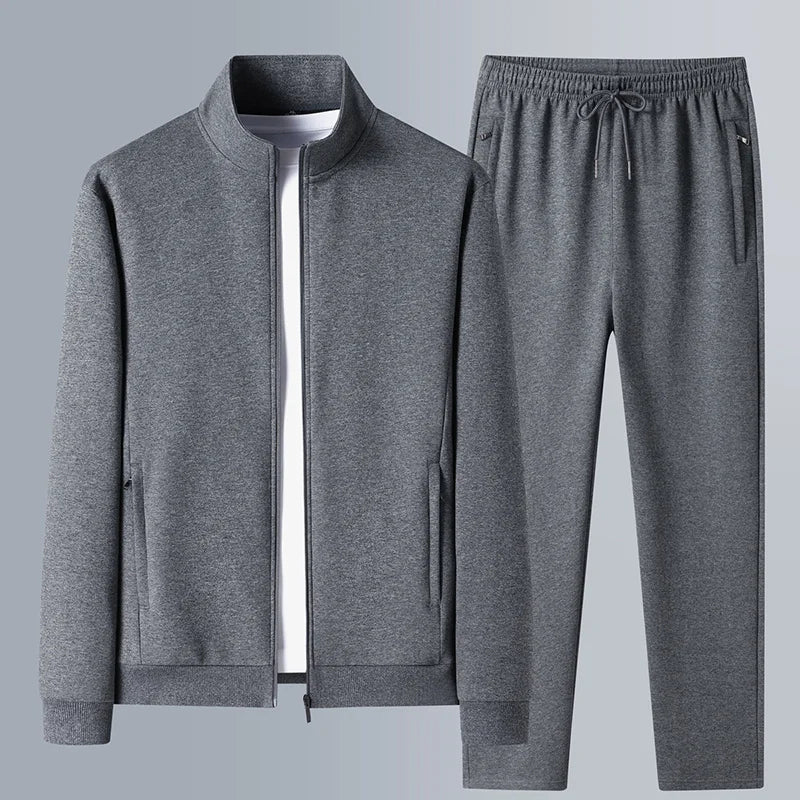 Men Set Large Size Fashion New Autumn Spring Suit Sweatshirt Sweatpants Male Tracksuit Jacket+pants Running Jogging Men's Set