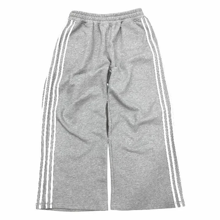 HCW Striped Zipper Hoodie Sweatpants Two Piece Set Y2K Sportswear Mens Letter Stripe Embroidery Oversized Sweatshirt Pants Set