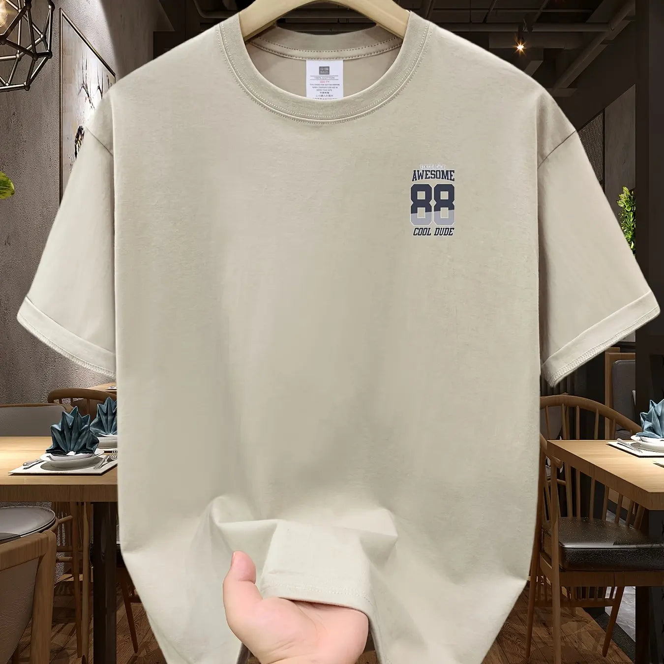 Men's summer 100 cotton fashionable casual loose solid color multi-color optional sports round neck short sleeved T-shirt top