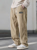 2025 Autumn Winter Men's Casual Pants Striped Corduroy Loose Fashion Cargo Straight Pants Fitness Sports Hip Hop Pants