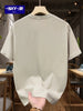 Men's summer 100 cotton fashionable casual loose solid color multi-color optional sports round neck short sleeved T-shirt top