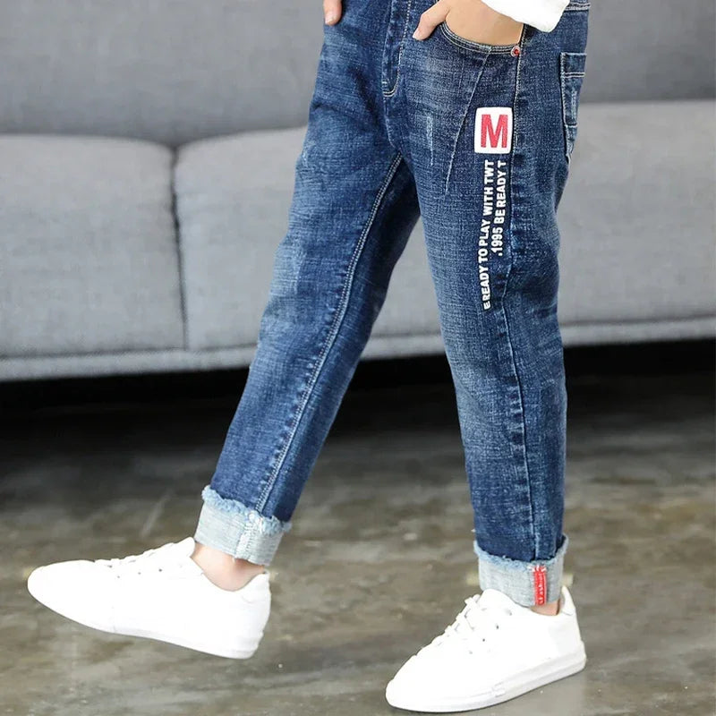 DIIMUU Kids Skinny Jeans Boys Denim Clothing Bottoms Casual Trousers Children Clothes Pants Infant Toddler Garments Jean