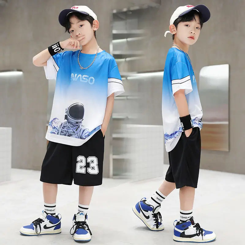 Boys Summer Quick-dry Basketball Jersey Sports suit