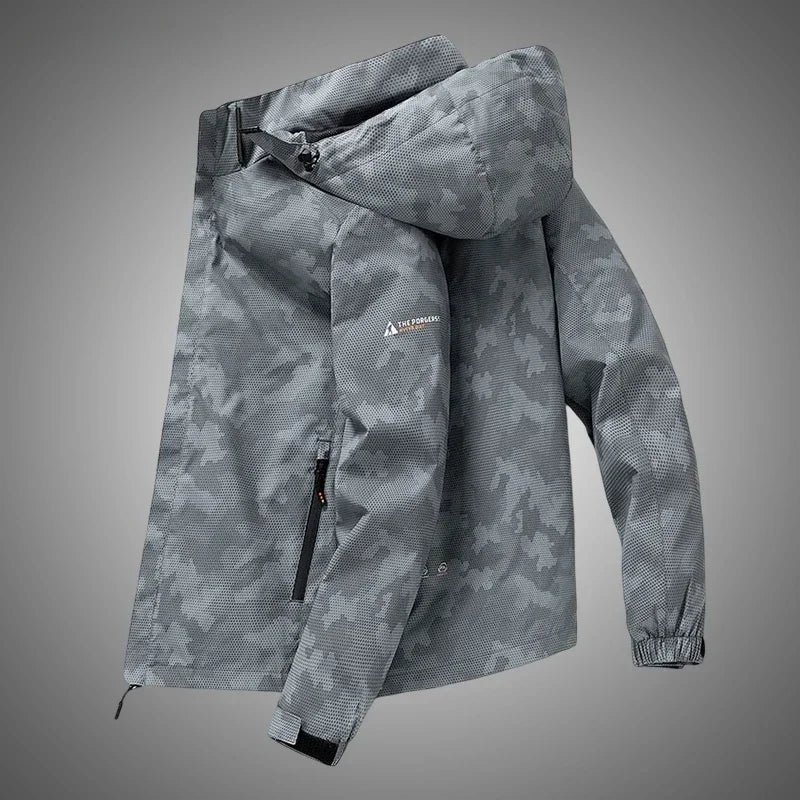 Hooded Hiking Jacket Men Outdoor Bomber Jackets Waterproof Windbreaker Coats