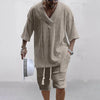 Casual Shorts Set Knitted Two Piece Men's Clothing