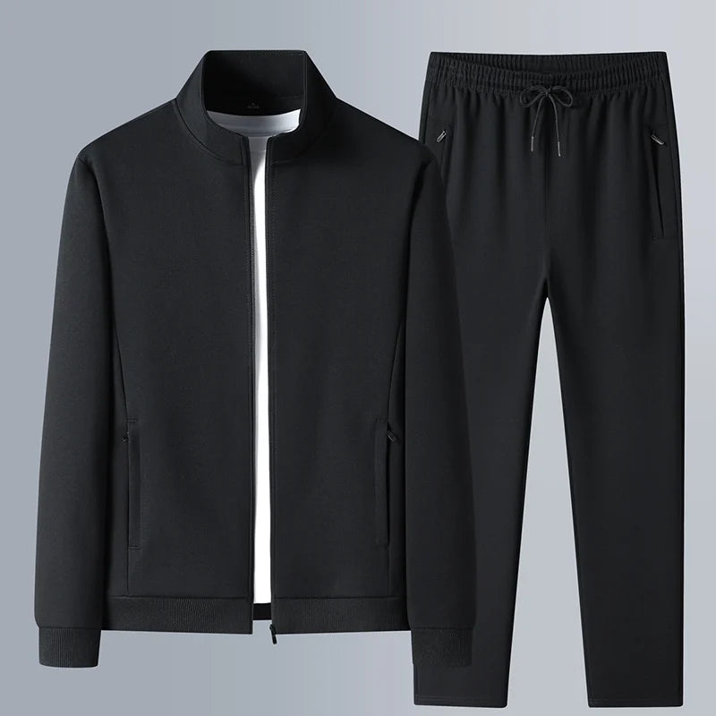 Men Set Large Size Fashion New Autumn Spring Suit Sweatshirt Sweatpants Male Tracksuit Jacket+pants Running Jogging Men's Set