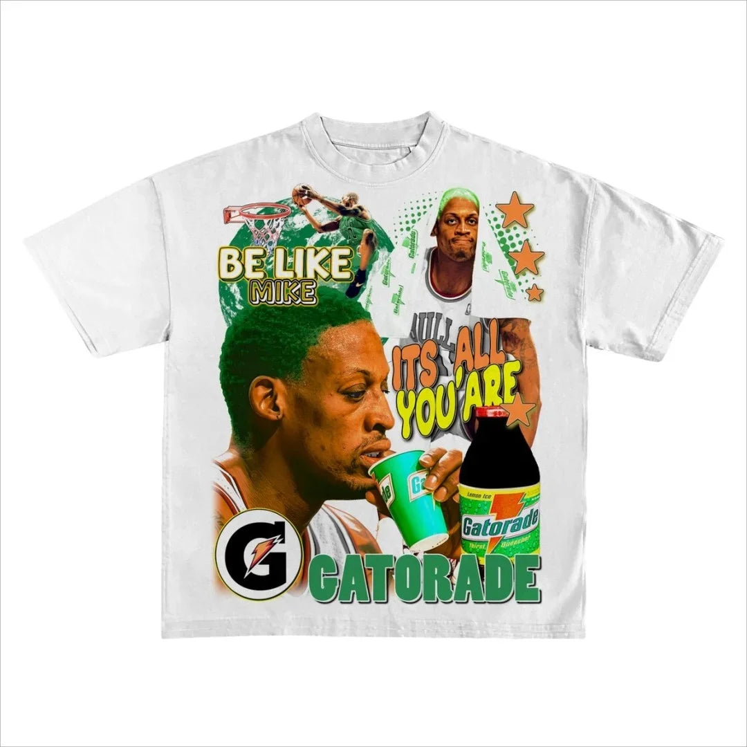 Men's Y2K T-Shirt Basketball Graphic Street Hip Hop Goth Summer Y2K Print Harajuku Short Sleeve Cotton Top Oversized T-Shirt Top