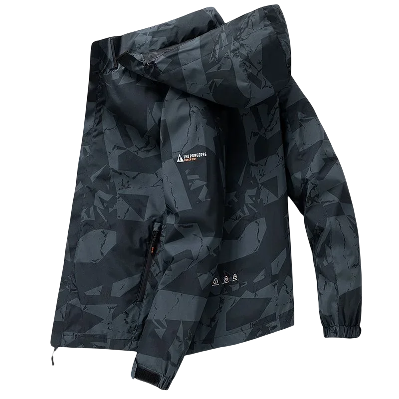 Spring Men's Windbreaker Loose Waterproof Hooded Coat Outdoor Leisure  Jacket Men's